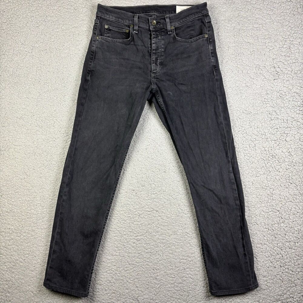 Rag & Bone Fit 2 Slim Fit Jeans In KENT Size 31x29.5 Black Dark Gray‎ Denim
